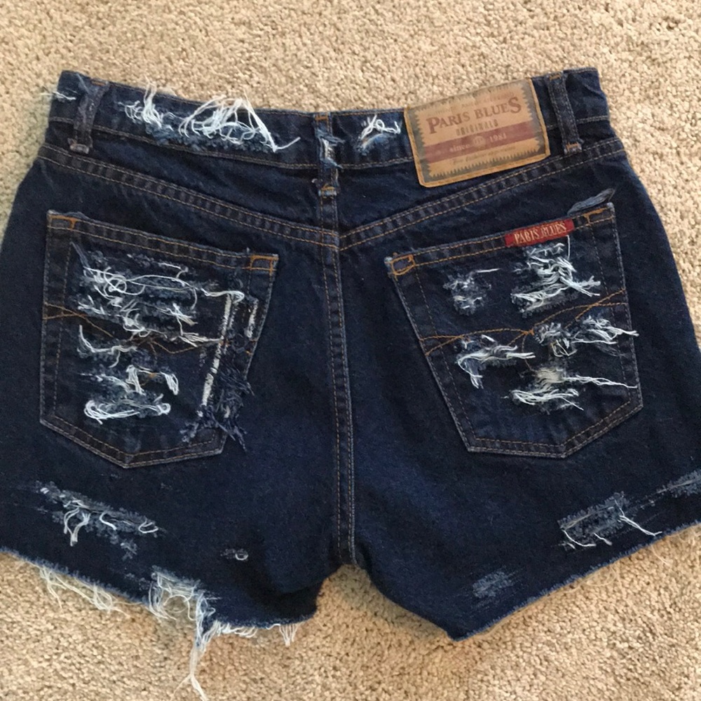 High Rise Dark Wash Vintage Denim Shorts